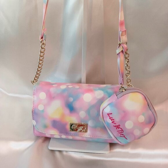 NWT 💥 LUV BETSEY JOHNSON DOT FOLEY Crossbody Bag with Ear Bud Case LB FOLEY ❤️ - Picture 1 of 13